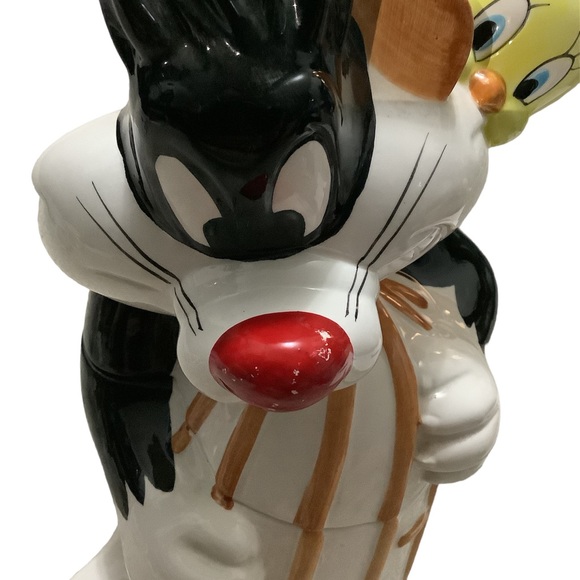 Vintage 1993 looney toons Sylvester and tweety ceramic cookie jar - Picture 4 of 7